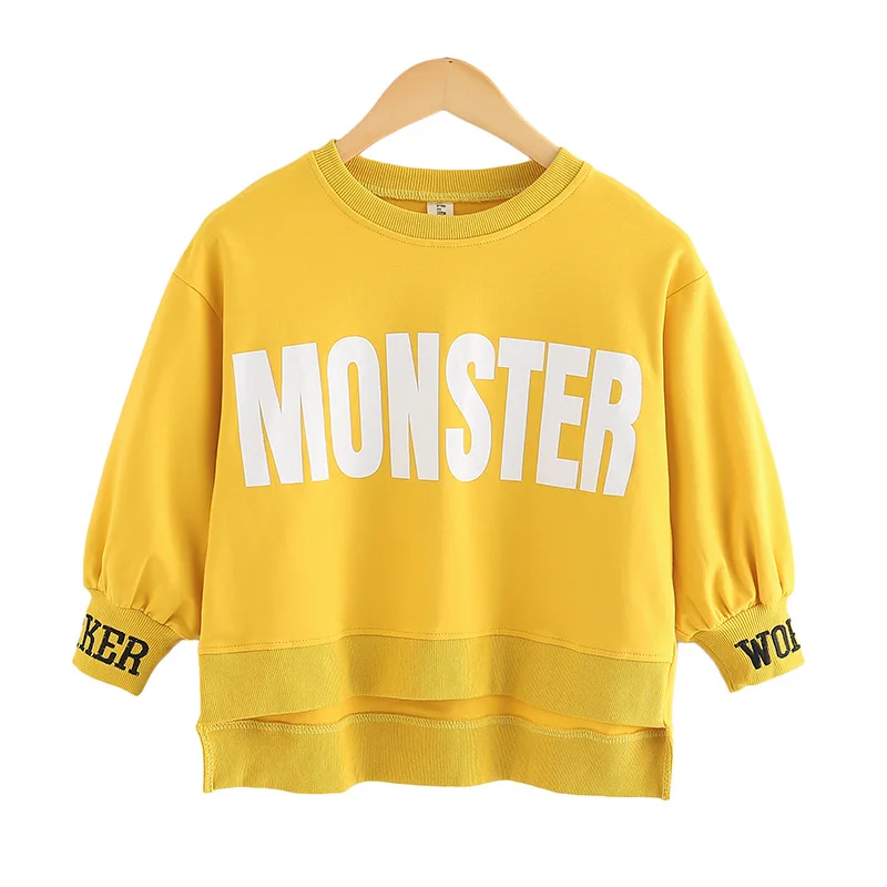 

2020 New Baby Girls Sweatshirt Kids Autumn Shirts Baby Toddler Top Children Cotton Letter Sweatshirt Teenage Clothes, #3658