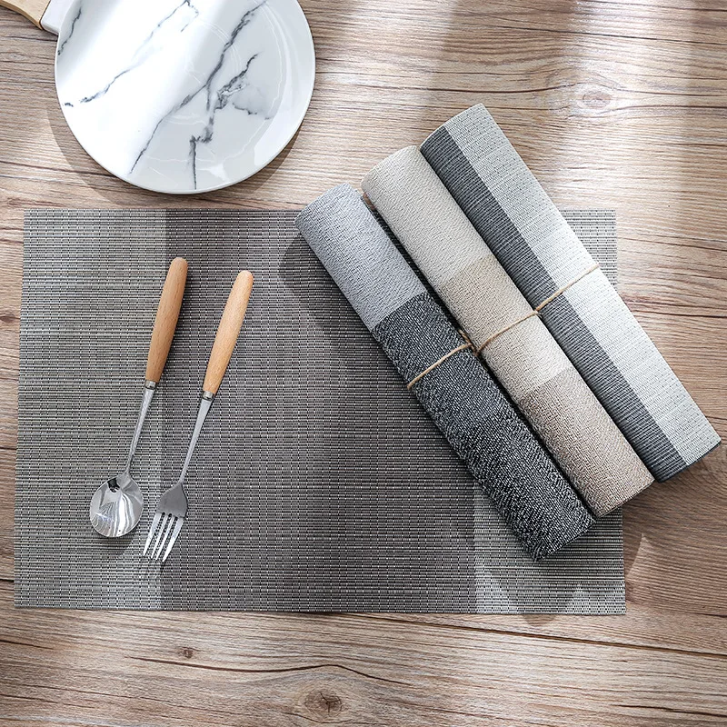 

Simple dining mat PVC anti slip and heat insulation European dining table mat western dining mat placemats for table