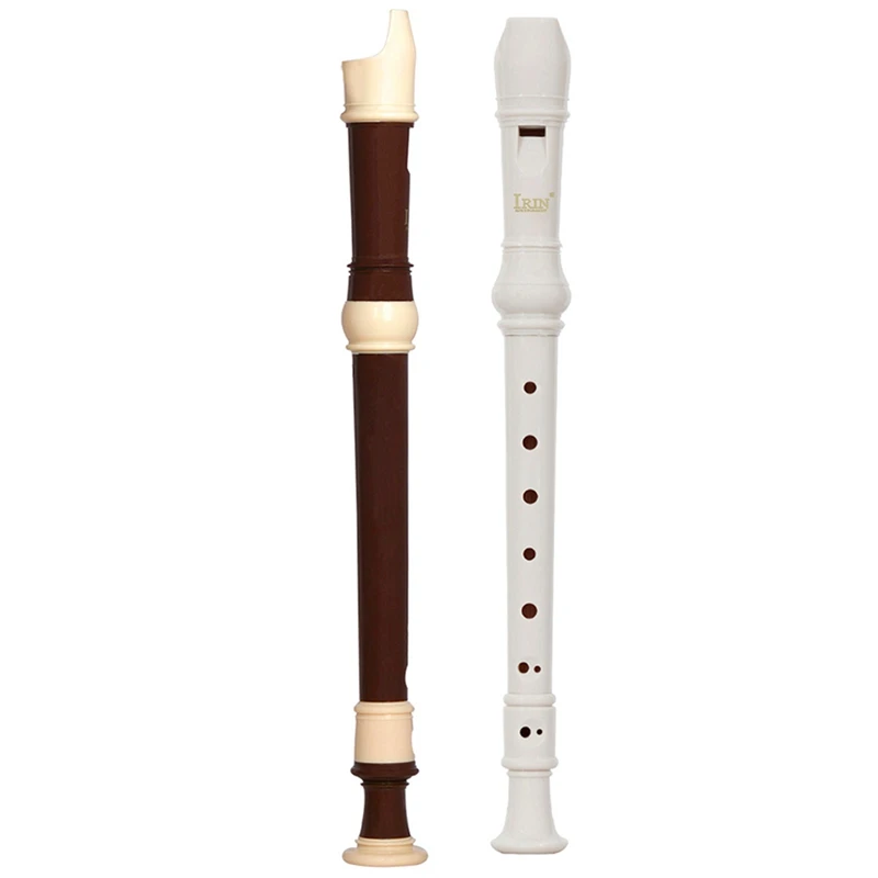 

Irin 2 Set Abs Recorder Soprano Clarinet Long Flute Baroque Recorder Fingering Musical Instrument (Coffee & White)
