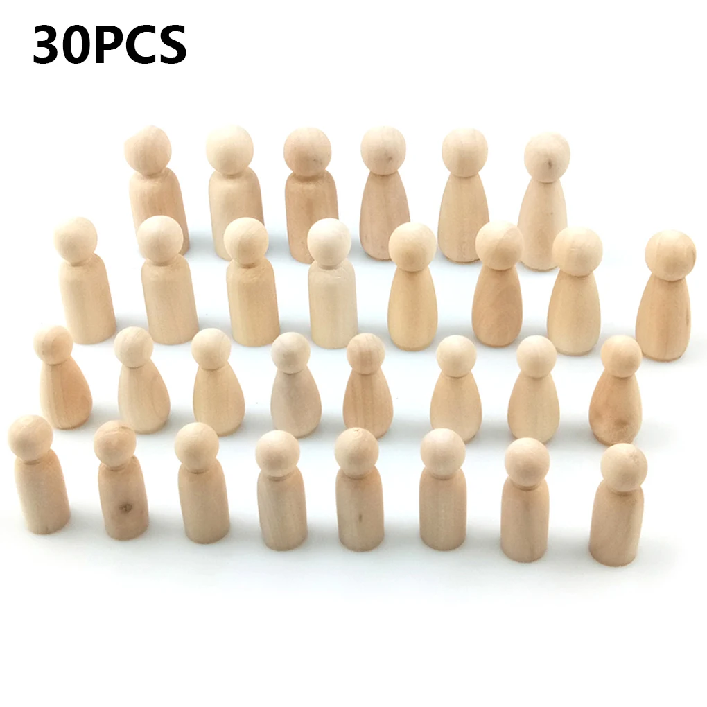 

30 Pieces Peg Dolls Accessories Natural Wood Craft Pegs Props Ornament Accessory Painting DIY Props for Different Crafts Making