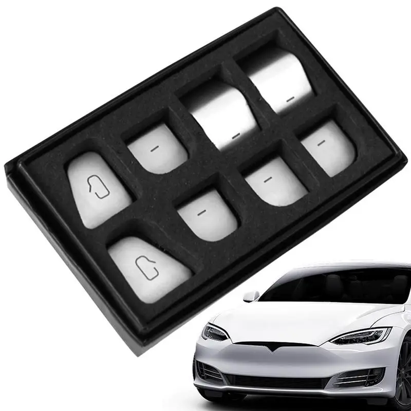 

Интерьерные автомобильные аксессуары для Tesla Model 3, модель Y, 11 шт., автомобильные дверные замки, кнопки подъема стекла, аксессуары для декора
