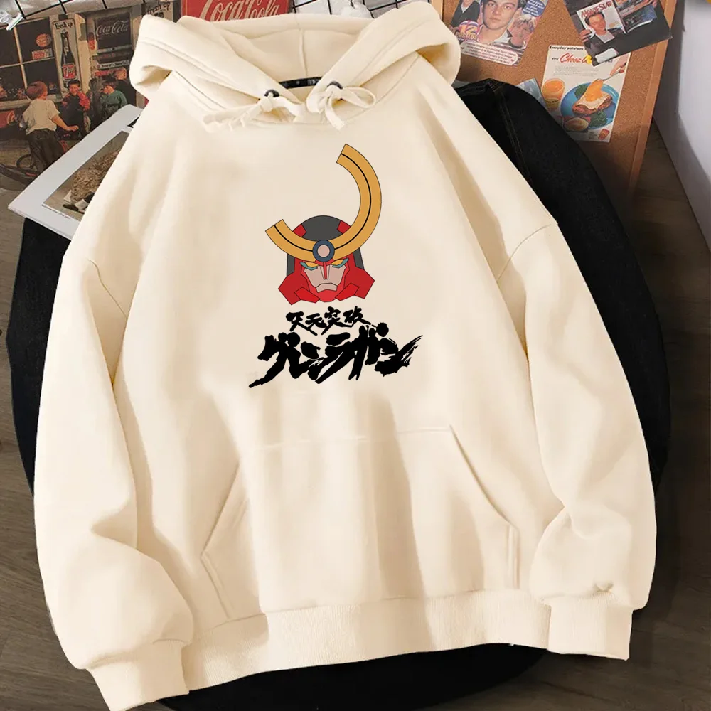 

gurren lagann hoodies male grunge Oversized male clothing printed