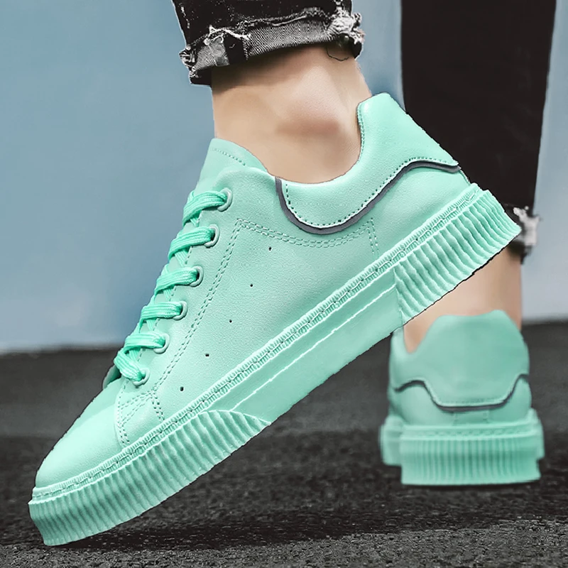

Korean Summer Street Style Men Tide Casual PU Leather Shoes Student Light Tennis Sport Sneakers for Male
