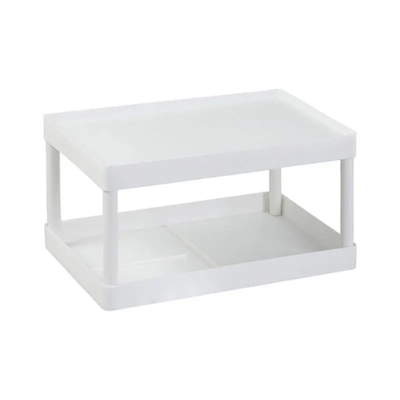 

Spice Rack Organizer Double Layer Spice Desktop Storage Organizer Space Saving Desk Shelf Organizer Stackable Cabinet Organizer