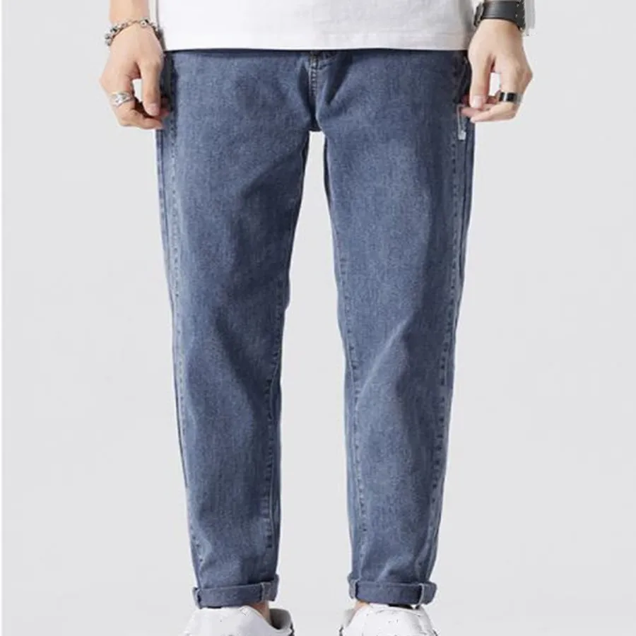 Mens Jeans  High Quality  Casual Daily Solid Color Denim Pants Simple Wind Slim Trousers Male