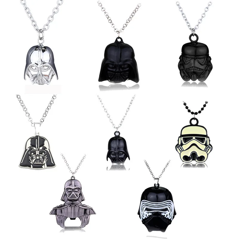 Star Wars Anime Movie Darth Vader Helmet Series Necklace Retro Creative Fashion Pendant Personality Unisex Party Gift Wholesale