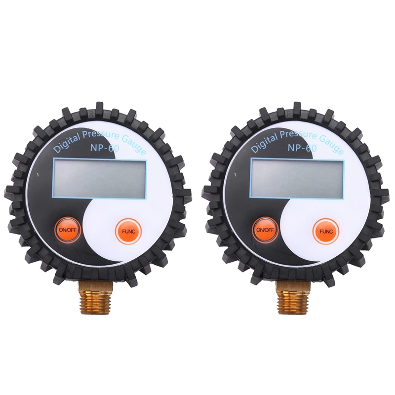 2X Digital Vacuum Pressure Gauge Pressure Gauge Hydraulic Air Compression Gauge 3-200 PSI (1.4MPA)