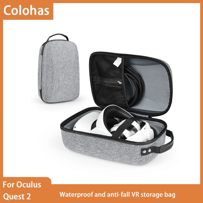 Buy Para oculus quest 2 vr saco caso de armazenamento portátil caixa transporte cinta auréola viagem fone de ouvido à prova dwaterproof água saco proteção acessórios vr