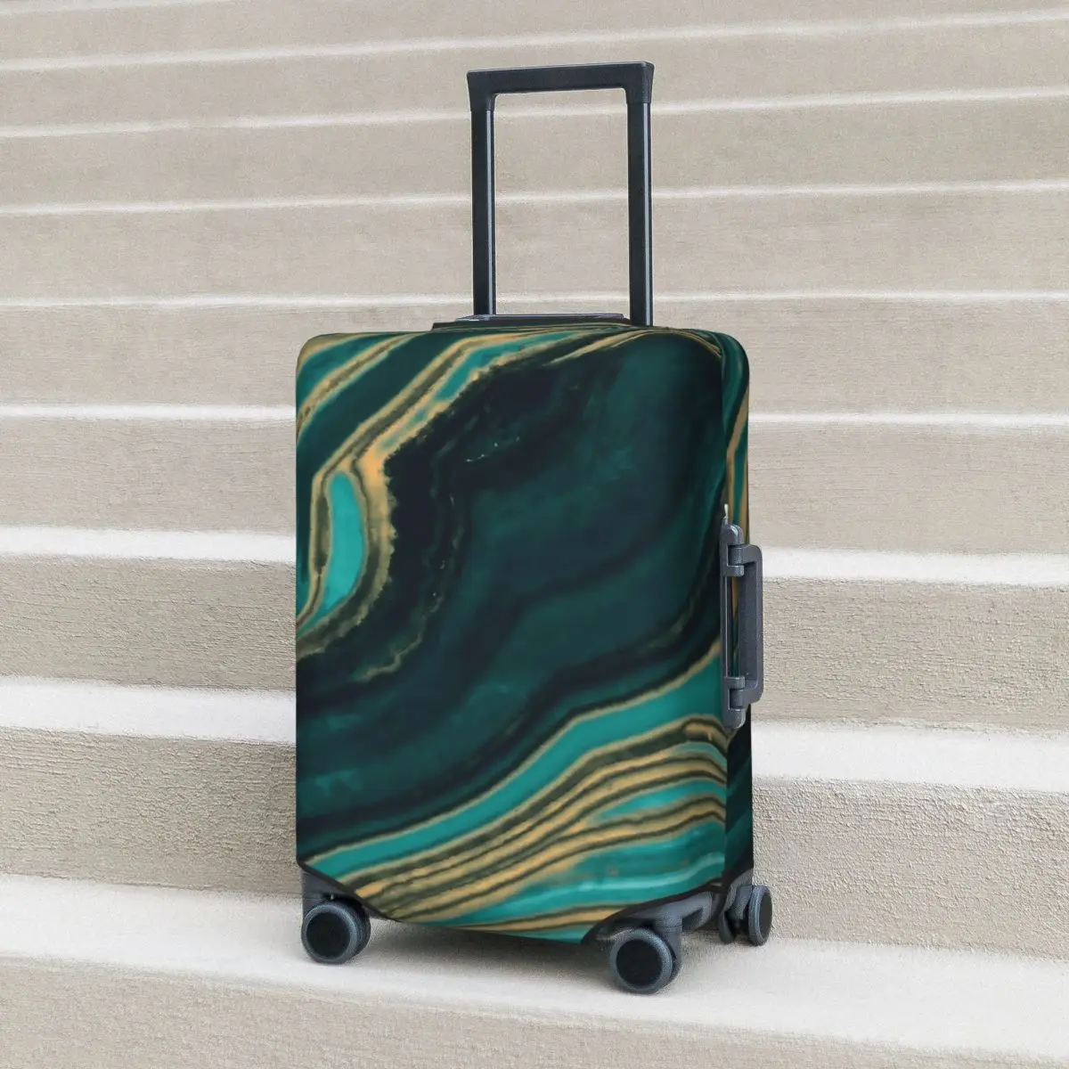 Защитный чехол для чемодана из золотистого мрамора