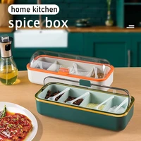 4 in 1 spice storage box detachable kitchen seasoning jar with spoon lid salt pepper storage tool seasoning box for kitchen