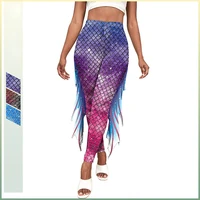 new ladies leggings slim fit mermaid fish scale digital printing pants tight yoga pants hip lift pants