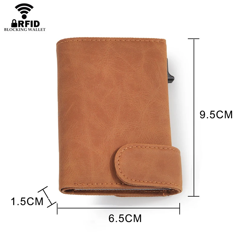dienqi rfid genuine leather men wallets card holder slim thin smart magic wallet small short coin purse male 2022 brown vallet free global shipping