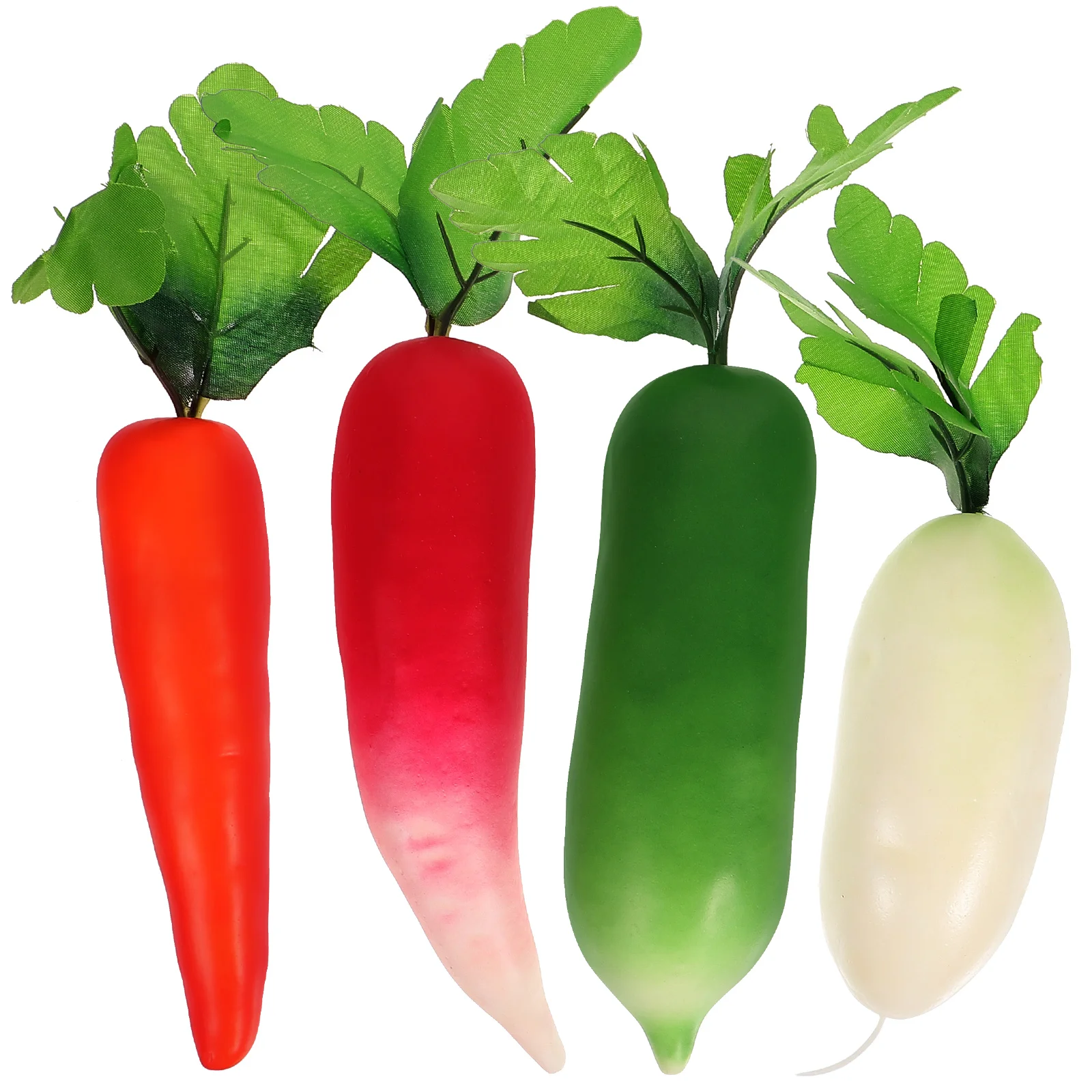 

4 Pcs Artificial Radish Food Model Radish Vegetable Ornament Foam Decorative Models Simulated