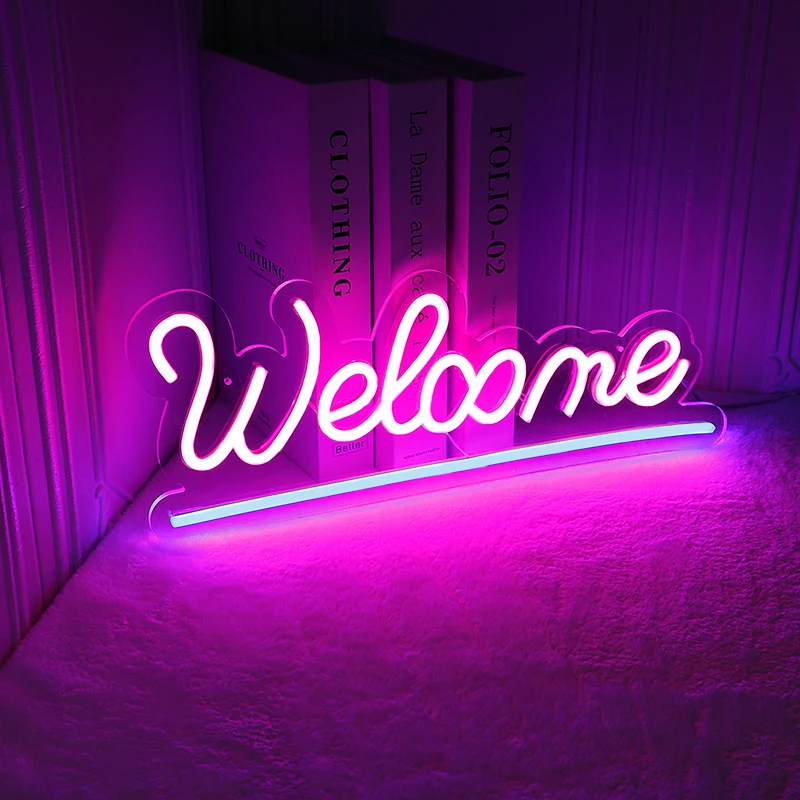 Приветствуется неоновая светодиодная вывеска настенное украшение для магазина