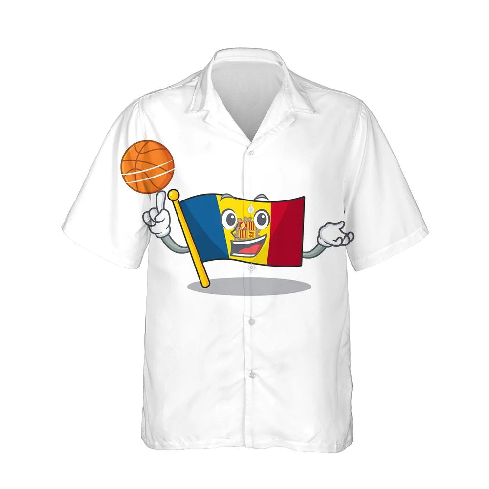

Jumeast 3d Cartoon Basketball Sports Flag Printed Hawaiian Shirt Men Short Sleeve Streetwear Fashion Shirts for Men Loose Tops