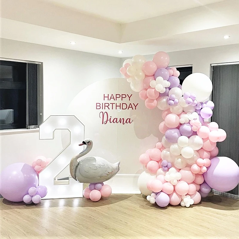149 шт./компл. воздушный шар в виде Лебедя форме макарон фиолетового и розового
