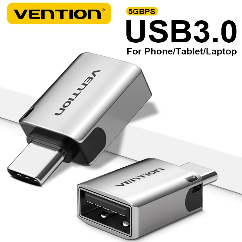 Адаптер Vention USB 3.0 OTG Type C - USB-адаптер Female Thunderbolt 3 для Macbook Pro Air Samsung S20 Xiaomi OnePlus