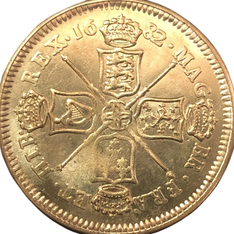

Копия монеты 1682 Англия 2 Guineas - Charles II из меди