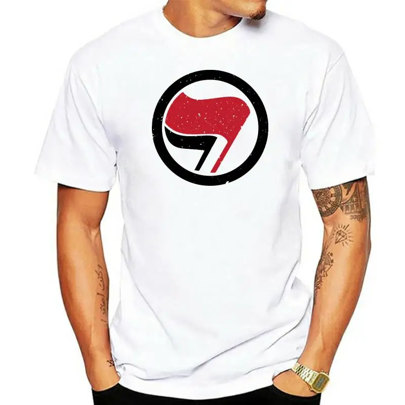 

Футболка антифа Antifa футболка с флагом, белая, серая, для мужчин и женщин, Молодежная Верхняя одежда футболка