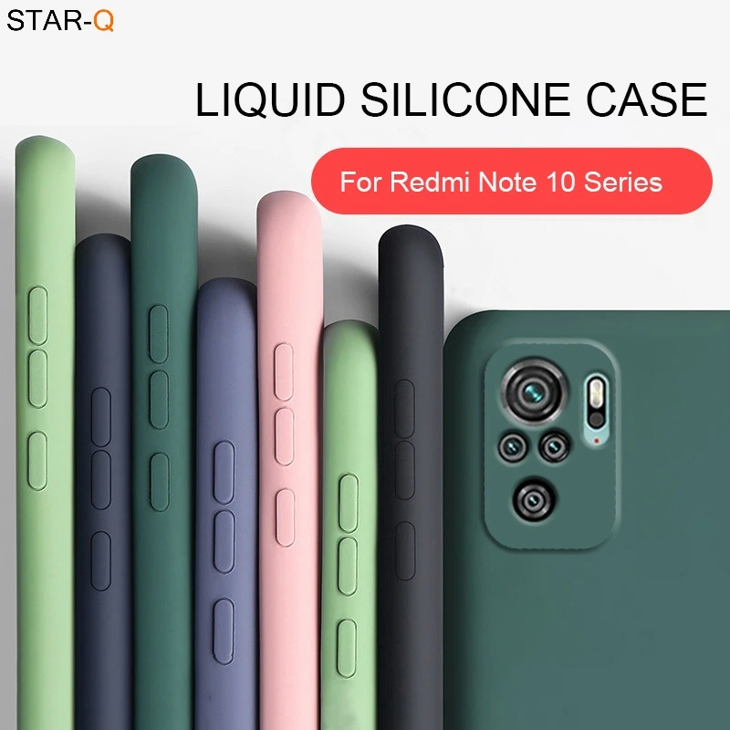 

New Liquid Silicone Phone Case For Xiaomi Redmi Note 10 pro max 10s Original Camera Protective Soft Back Covers On Redmi Note10