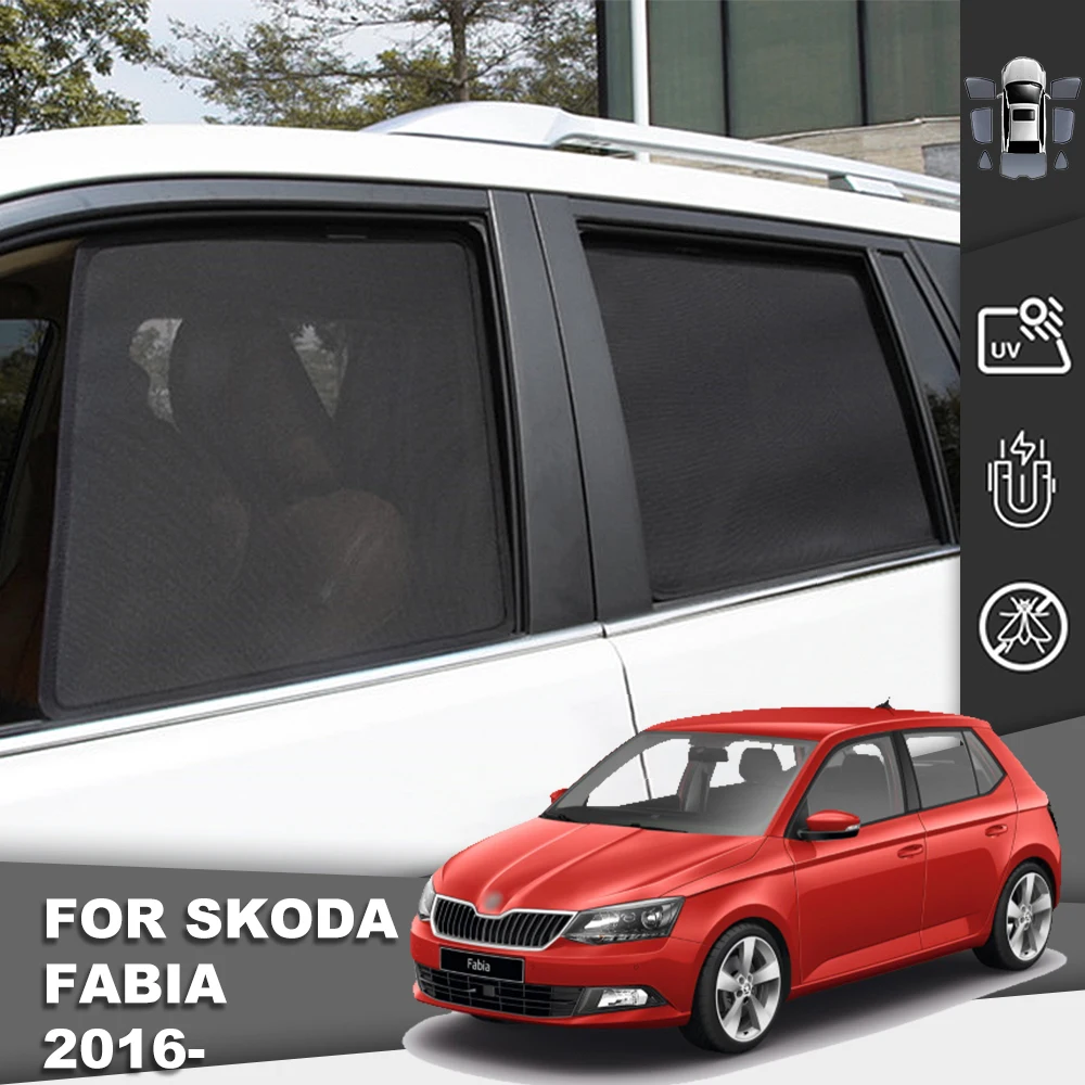 

For Skoda Fabia 2014-2019 Magnetic Car Sunshade Front Windshield Mesh Frame Curtain Rear Side Window Sun Shade Protector