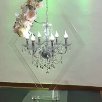 xc 407a hot sale clear acrylic diamond frame with battery working chandeliers for wedding table decor