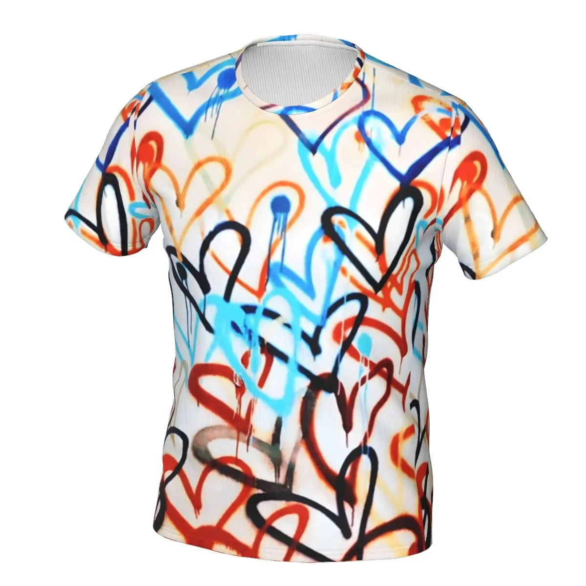 

Мужские футболки в стиле хип-хоп с рисунком стены, граффити, сердца