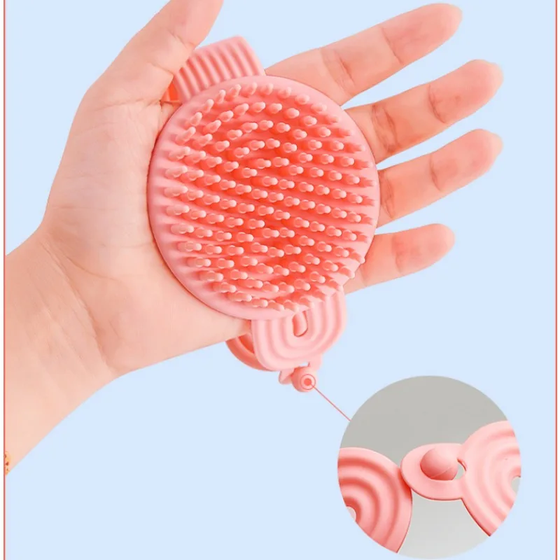 

1pc Foldable Massager Shampoo Brush Soft Rubber Double-sided Shampoo Brush Bathroom Bath Brush Head Massage Brush