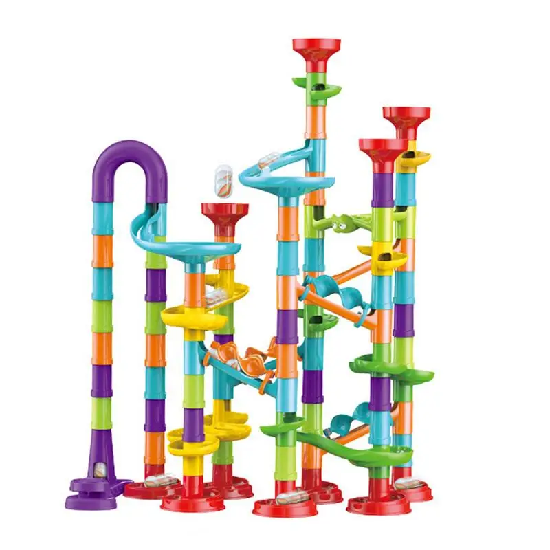 

Marble Track Toy Small Marble Tracks For Kids Great Creative Toy Kit With 30 Glass Pellets And 83 Blocks For Girls And Boys