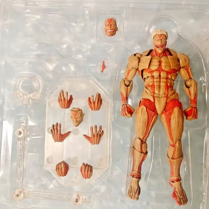 Фото Коллекционная фигурка Caliente Kaiyodo Attack on Titan: Титан в броне Revoltech Yamaguchi, аниме-фигурка, модель, игрушка №5