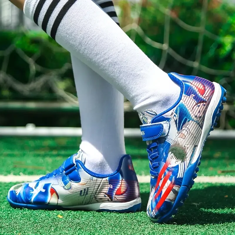 Children's Cartoon Printing Cleats Soccer Shoes Non-slip Turf Football Shoes