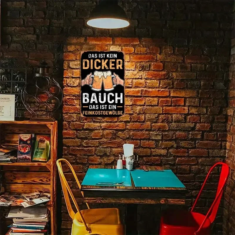 Металлический постер с надписью Bier Dicker Bauch Sprche музыкальный Декор для дома
