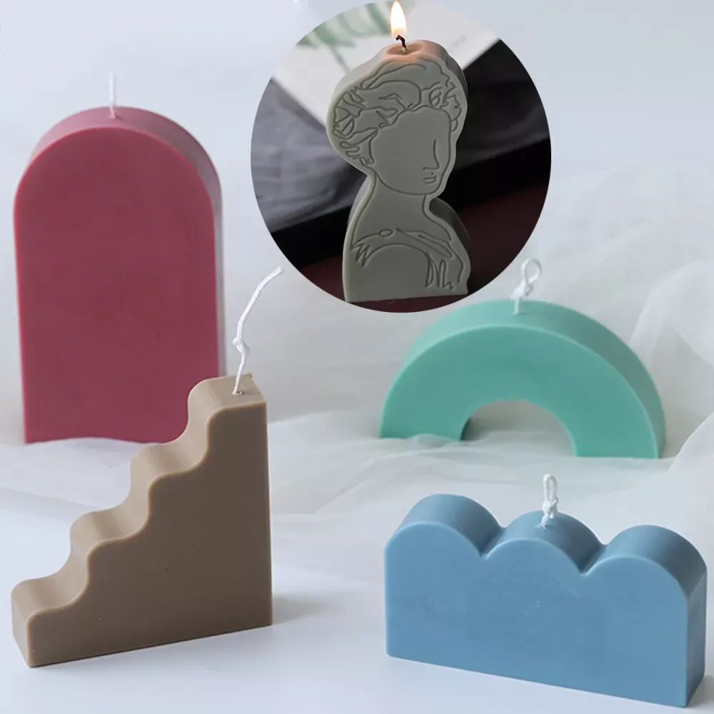 

Diy Geometric Shape Candle Mould for Aromatherapy 3D Building Block Soap Soy Wax Candle Making Home Decoration