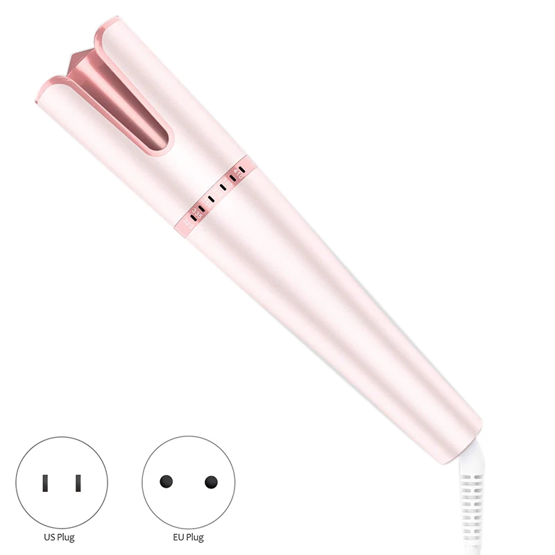 

Auto-Rotating Curling Iron Ceramic Ion Upgrade Professional Curling Iron or Wave for All Hair Types Pink