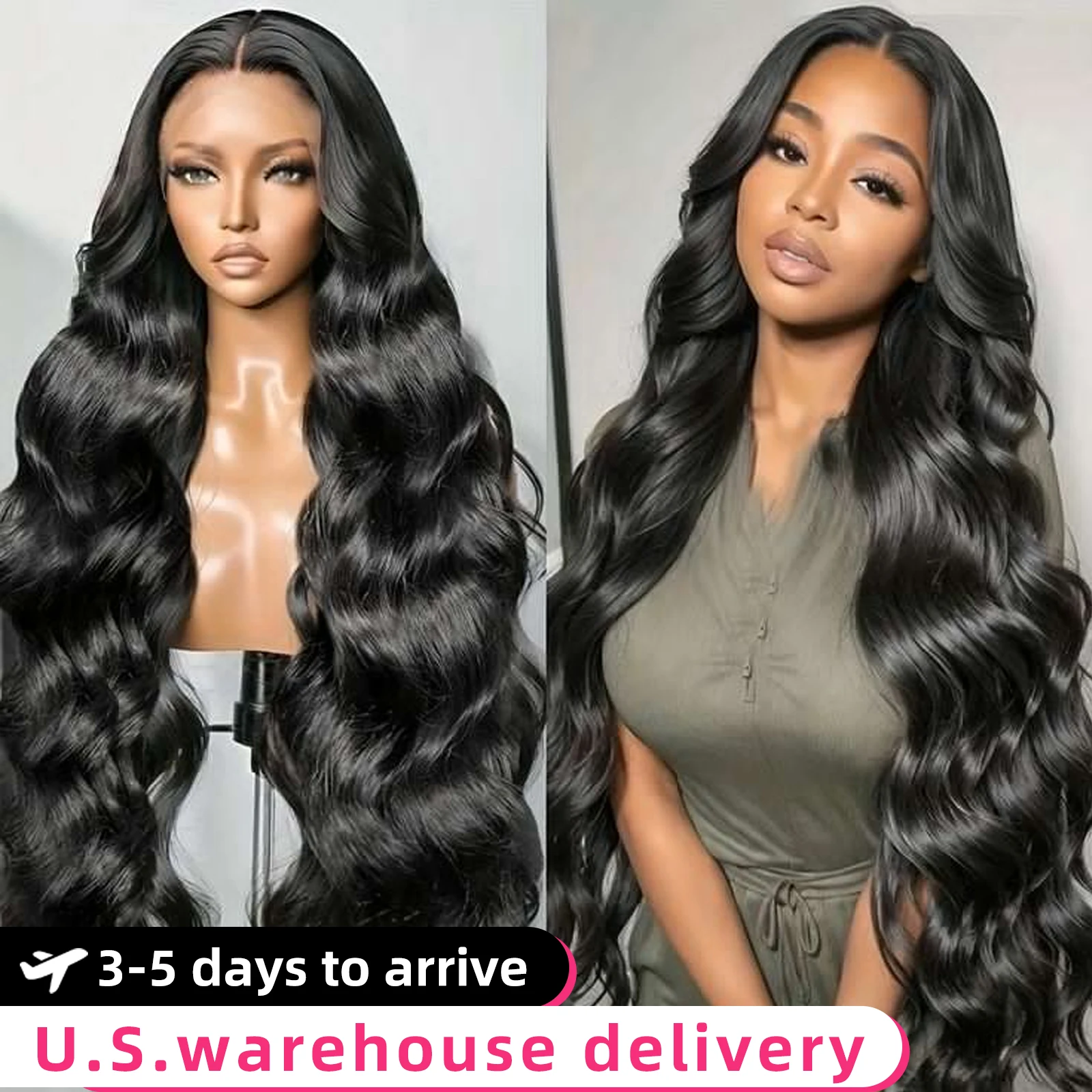 Парики фронта шнурка человеческие волосы 40 дюймов Объемная волна 13x6 hd Кружевной