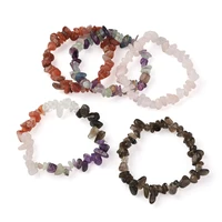 5pcs mix natural stone chip beads stretch bracelets irregular carnelian amethyst crystal beads bracelets for women jewelry gifts