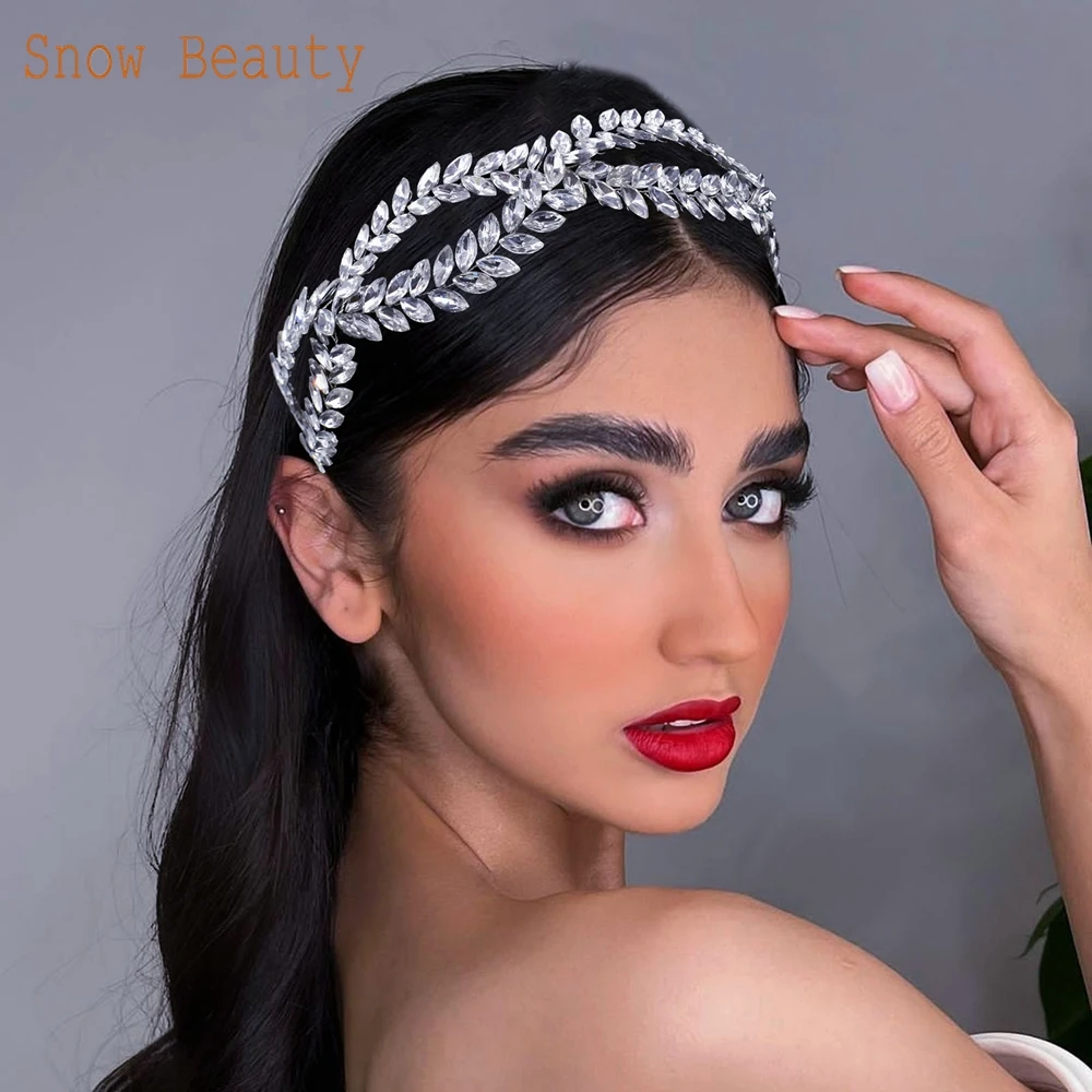 

DZ006 Wedding Rhinestone Headband Crystal Crown for Bride Bridesmaids Women Headpieces Design Wedding Party Hair Accessories