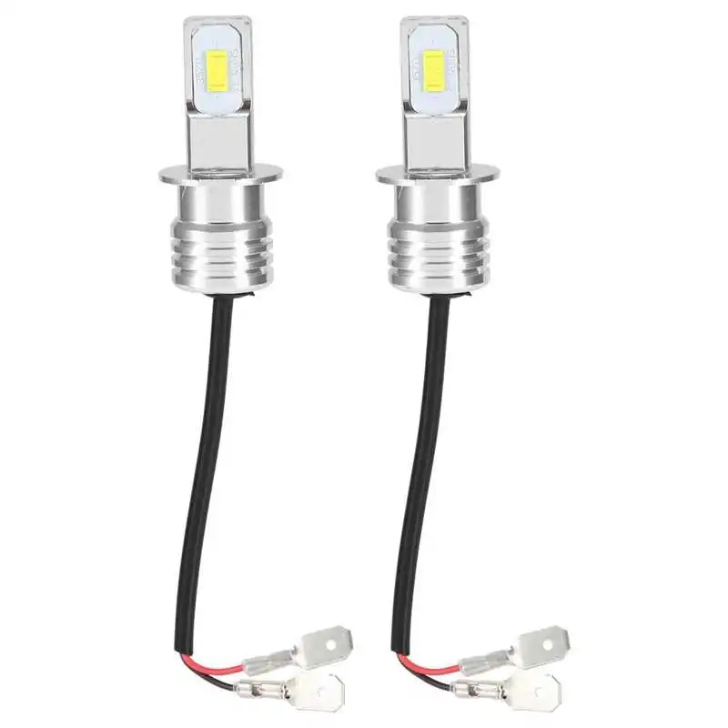 

2Pcs H3 12-24V Universal LED Headlight Bulbs 80W 8000K White Fog Light Bulbs With Decode