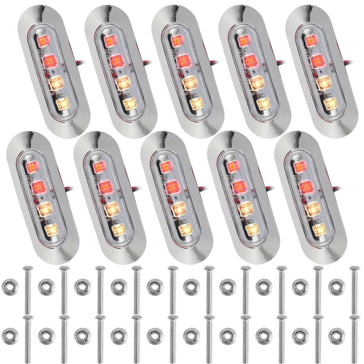

New 10Pcs Side Marker Light LED Trailer Light Durable LED Truck Side Marker Light LED Tail Light Truck Rear Light Professional