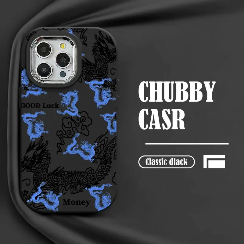 чехол для телефона Apple iPhone 15 14 Pro funda 11 Max 12 Plus 13pro max 15plus 11pro coque Cover Purple Pink Blue Dragon Art