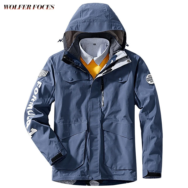 Outdoor Camping Mountaineering Jacket Windproof Waterproof Men's Three In One Twopiece Winter Coats Can Be Disassembled Jackets