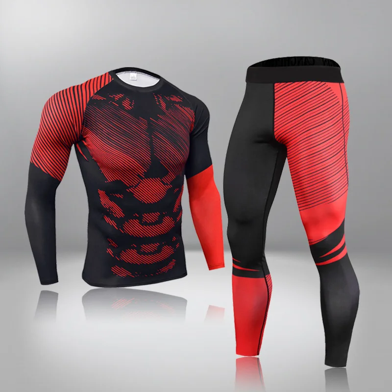 

Men's Tracksuit Gym Fitness Compression Sport Suit Clothes 2 Pcs Set Running Jogging Sportswear Exercise Workout Tight Rashguard
