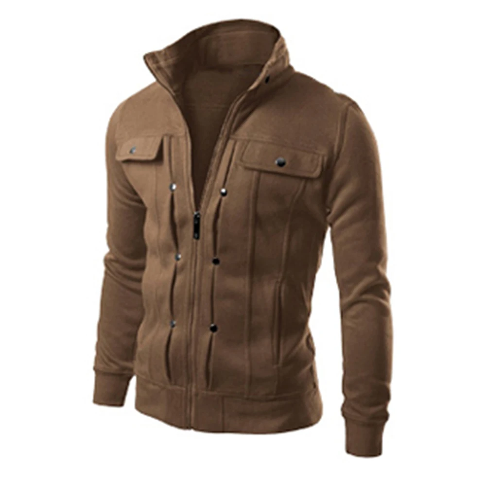 

Jacket 2022 Fashion Men Jacket Coat Plus Size Men Jacket Solid Color Stand Collar Long Sleeve Streetwear Winter Jacket Warm Mal
