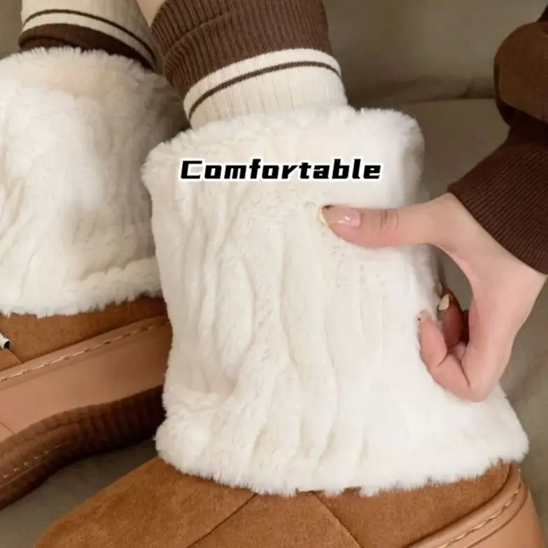 Повседневные удобные женские однотонные хлопковые ботинки в стиле ретро зимние