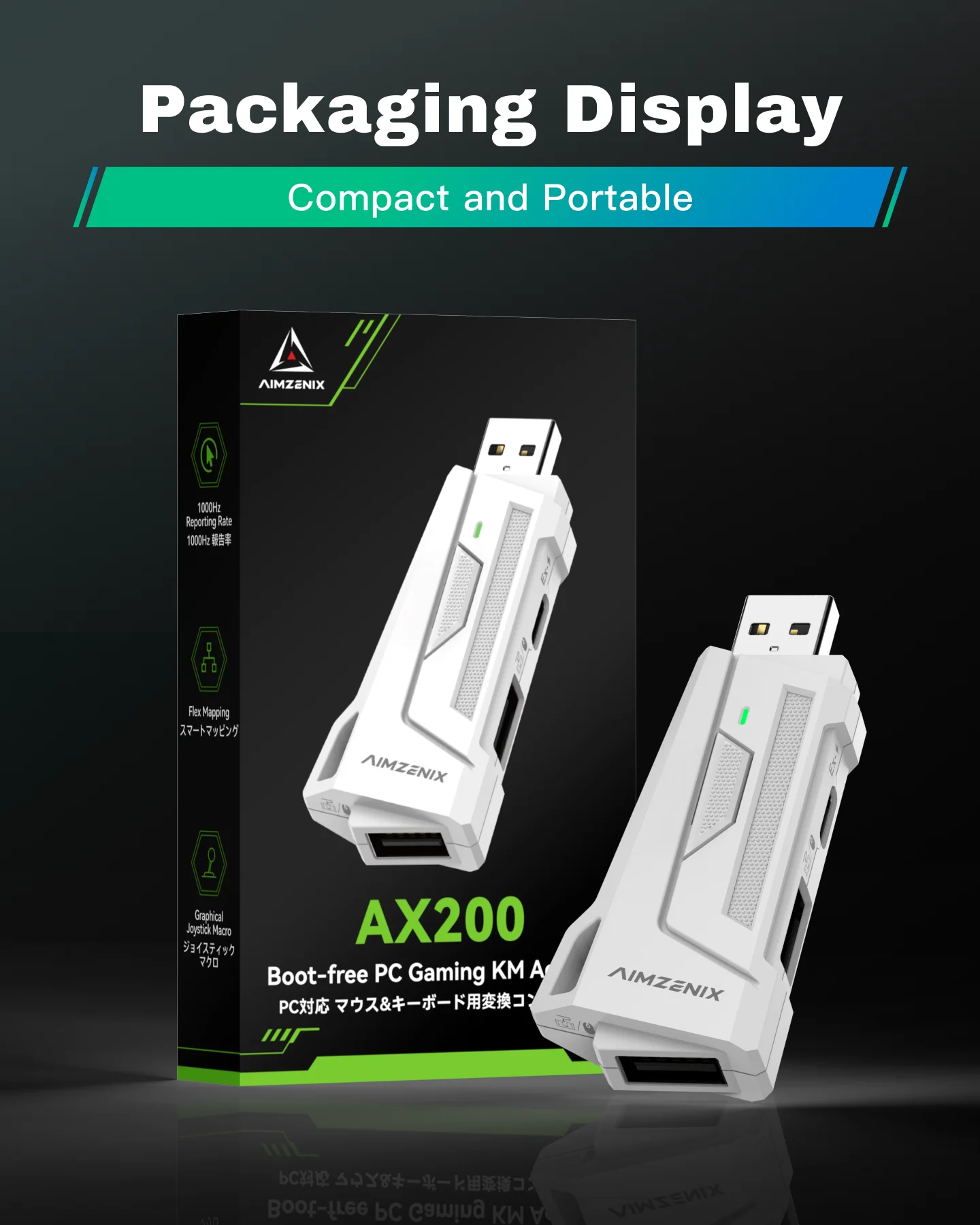 Официальный Aimzenix — AX200 PC Gaming K&M конвертерадаптер, Smart Rocker Macro, настройка приложения, для игры FPS, RTS, Apex (art.: 3920cd08b6072) - 3920cd08b6072