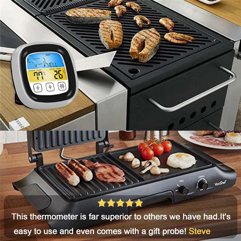 Беспроводной регулируемый термометр для барбекю мяса воды масла | Дом и сад
