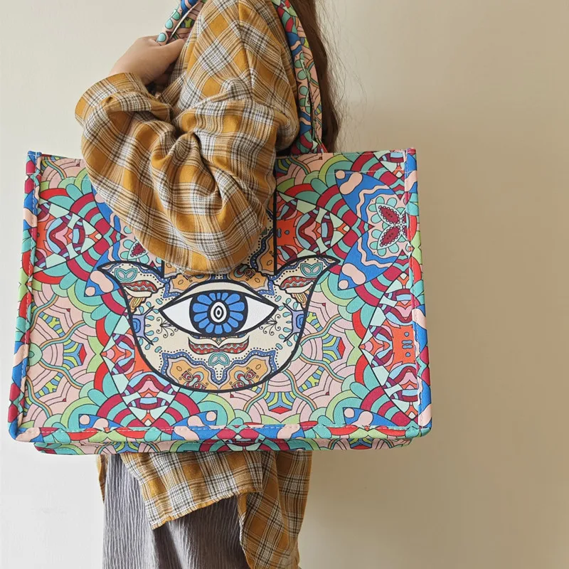 Модная Женская Ручная Холщовая Сумка праздничный подарок вместительная