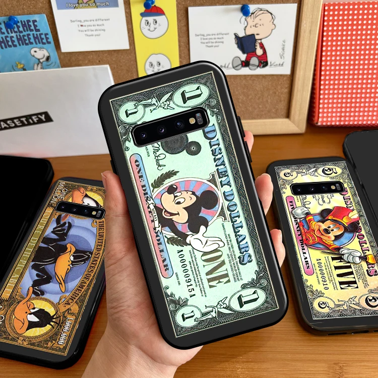 

Luxury Dollar Mickey Minnie Mouse Case For Samsung Galaxy S10 S9 S8 Plus Lite S10E For Samsung S10 5G Phone Case TPU Back