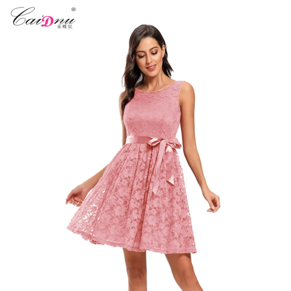 

Spring and summer women's short lace slim temperament lady small party Date Wedding Bridesmaid Dress 2022