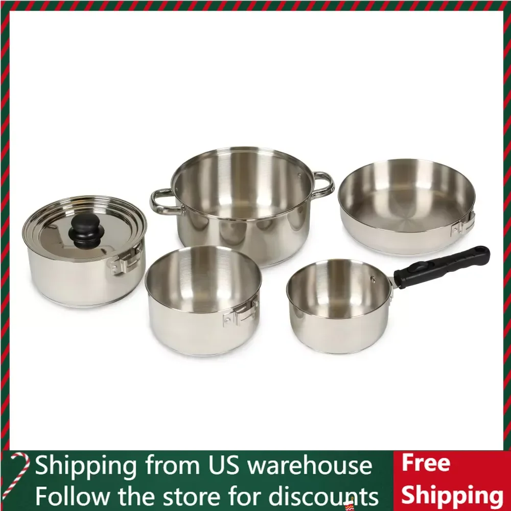 

Сверхмощный набор для приготовления пищи из нержавеющей стали с плакированным покрытием, бесплатная доставка, набор для приготовления пищи на кемпинге, товары для приготовления пищи, туризм, спорт, развлечения